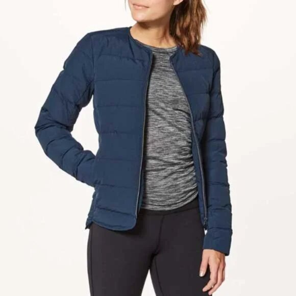 Lululemon Women'sNavy Just Enough Down Filled Winter Puffer Jacket Size 6